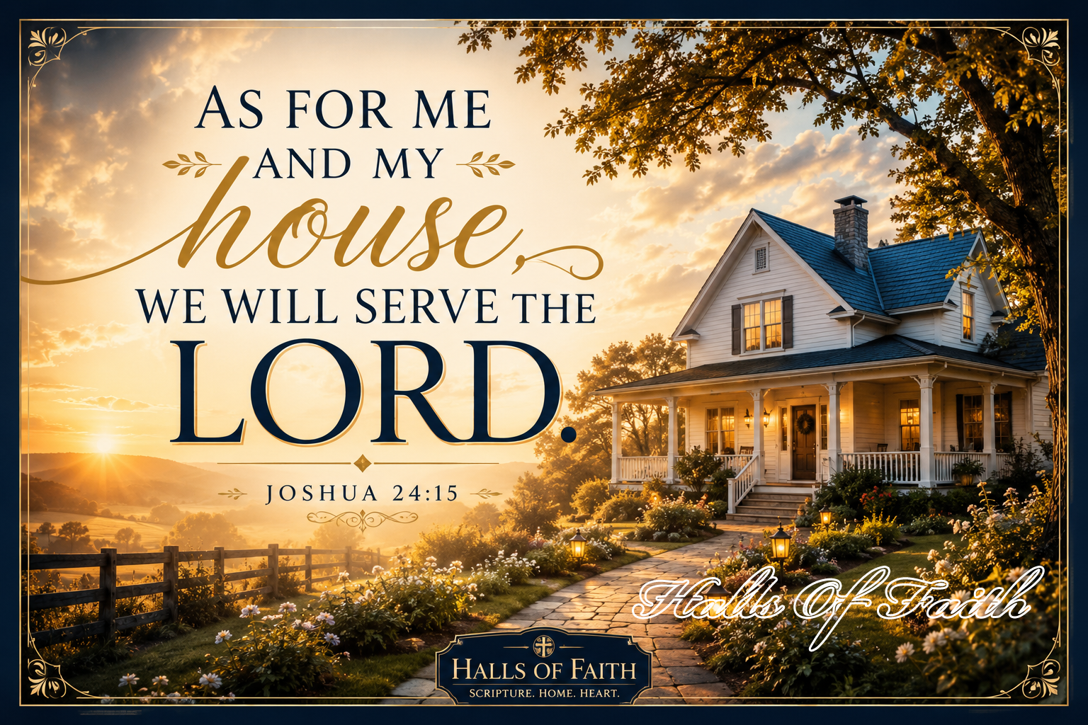 Joshua 24:15 free Scripture wall art printable from Halls Of Faith